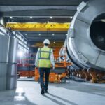 business owner reviewing operations in a manufacturing plant before selling the company