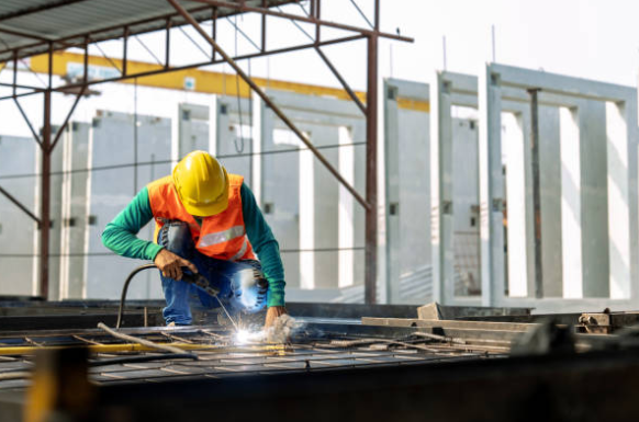 Manufacturing leadership team in a group coaching session on plant floor